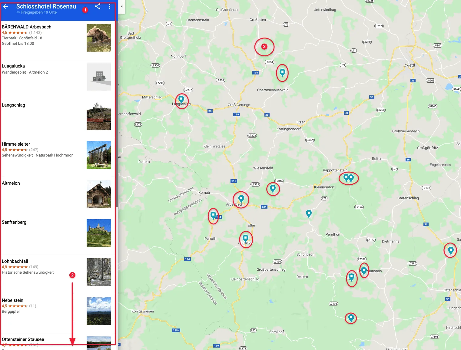 Urlaubsplanung mit Google Maps
