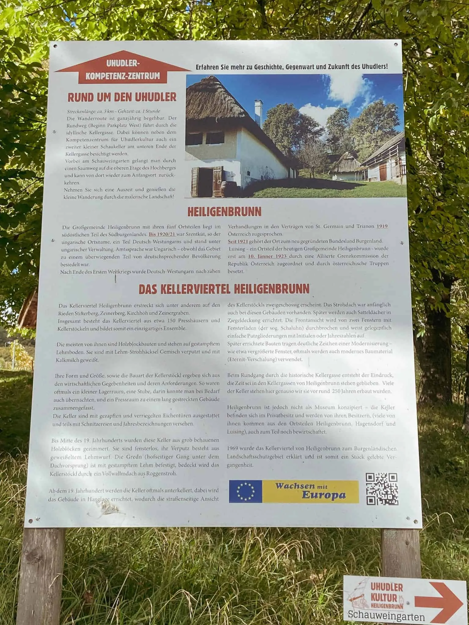 Uhudler Karte in Heiligenbrunn