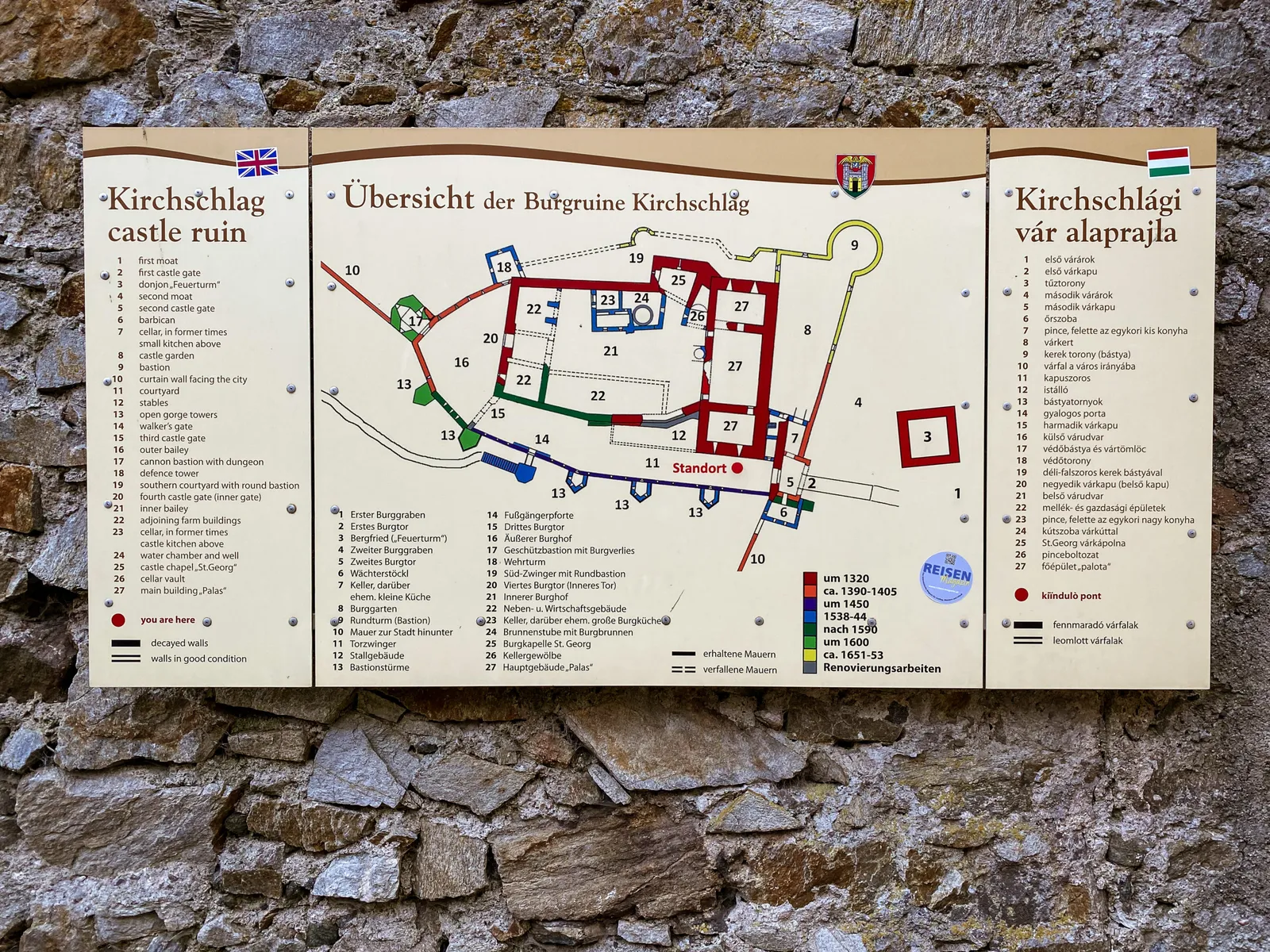 Burgruine Kirchschlag Lageplan