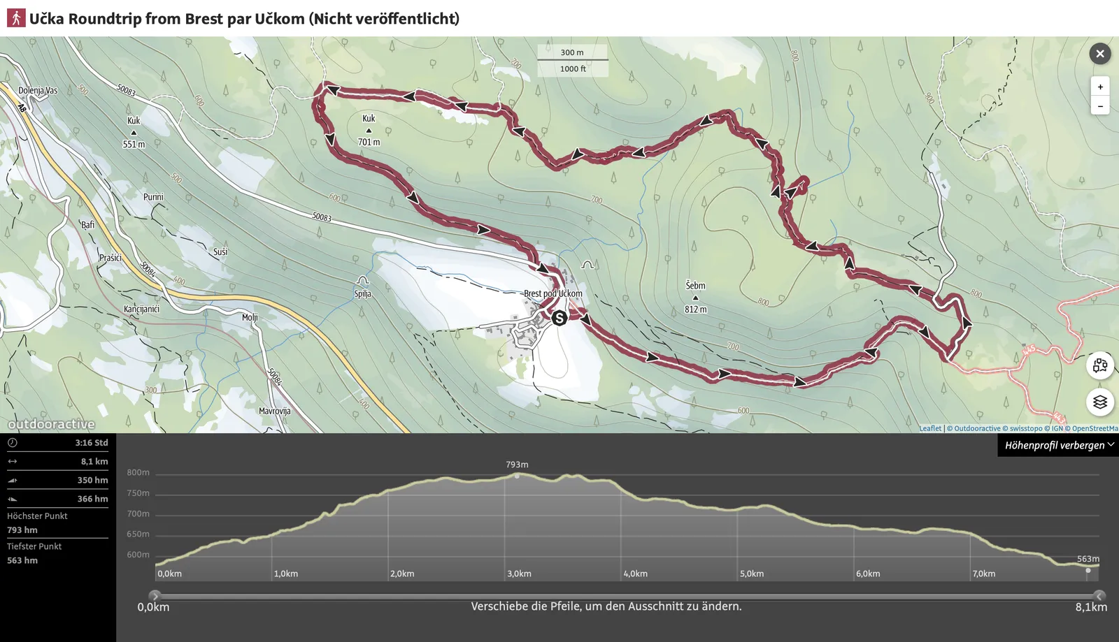 brest pod učkom Wandern mit Hund