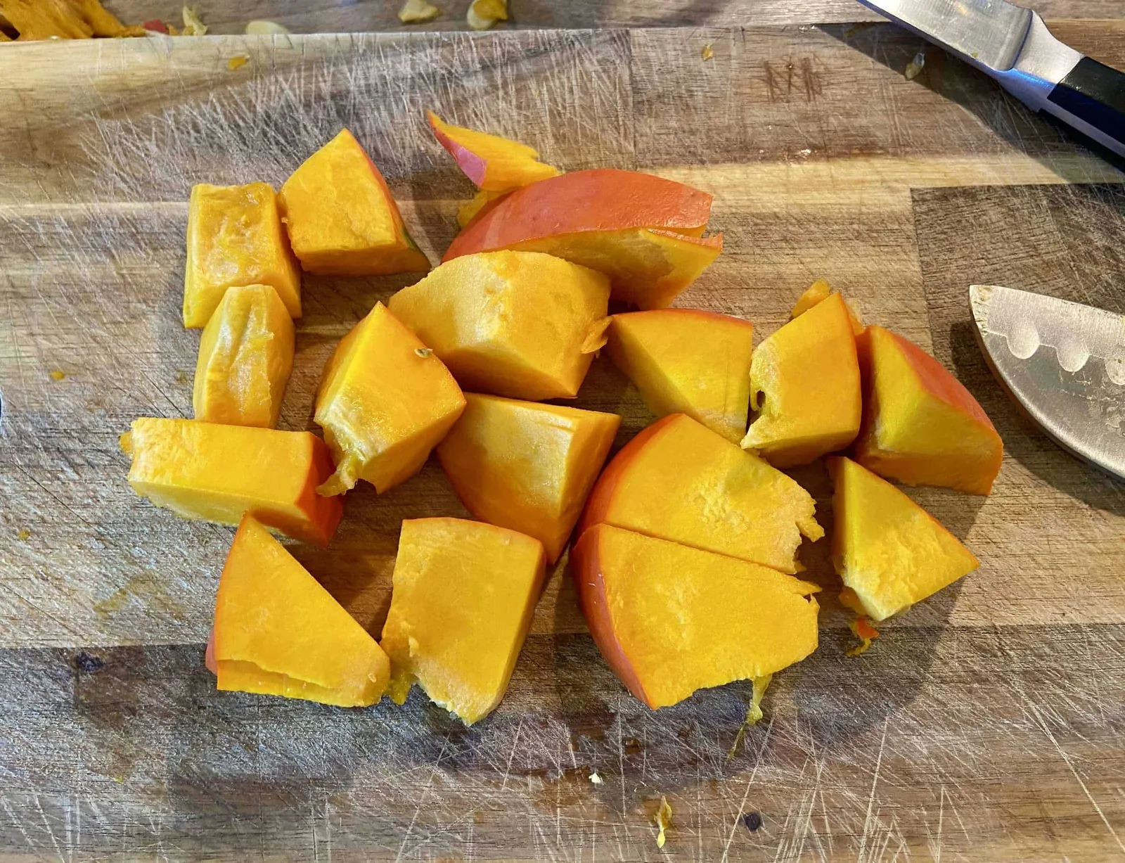 Kürbis in Stücken
