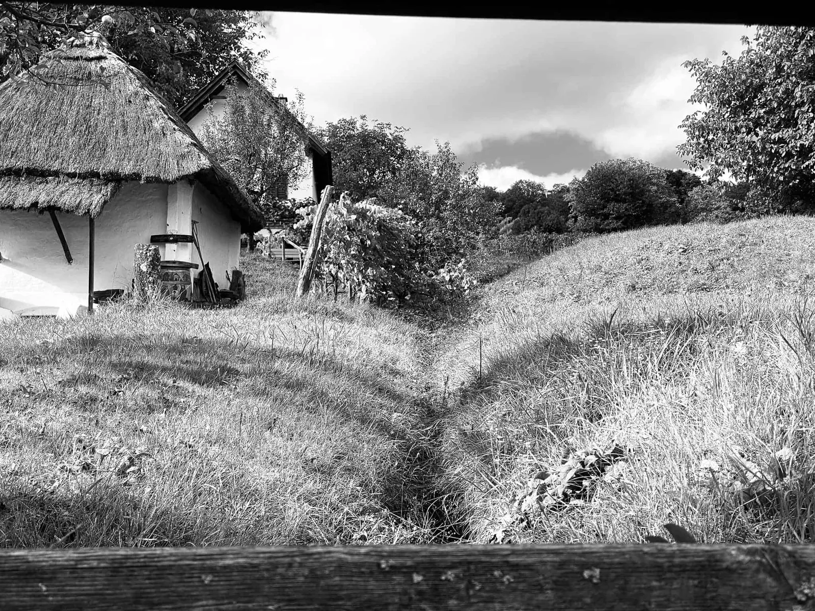 Landschaftsaufnahme von 2 Kellerstöckln in Heiligenbrunn