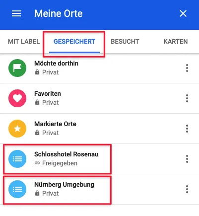 Urlaubsplanung mit Google Maps