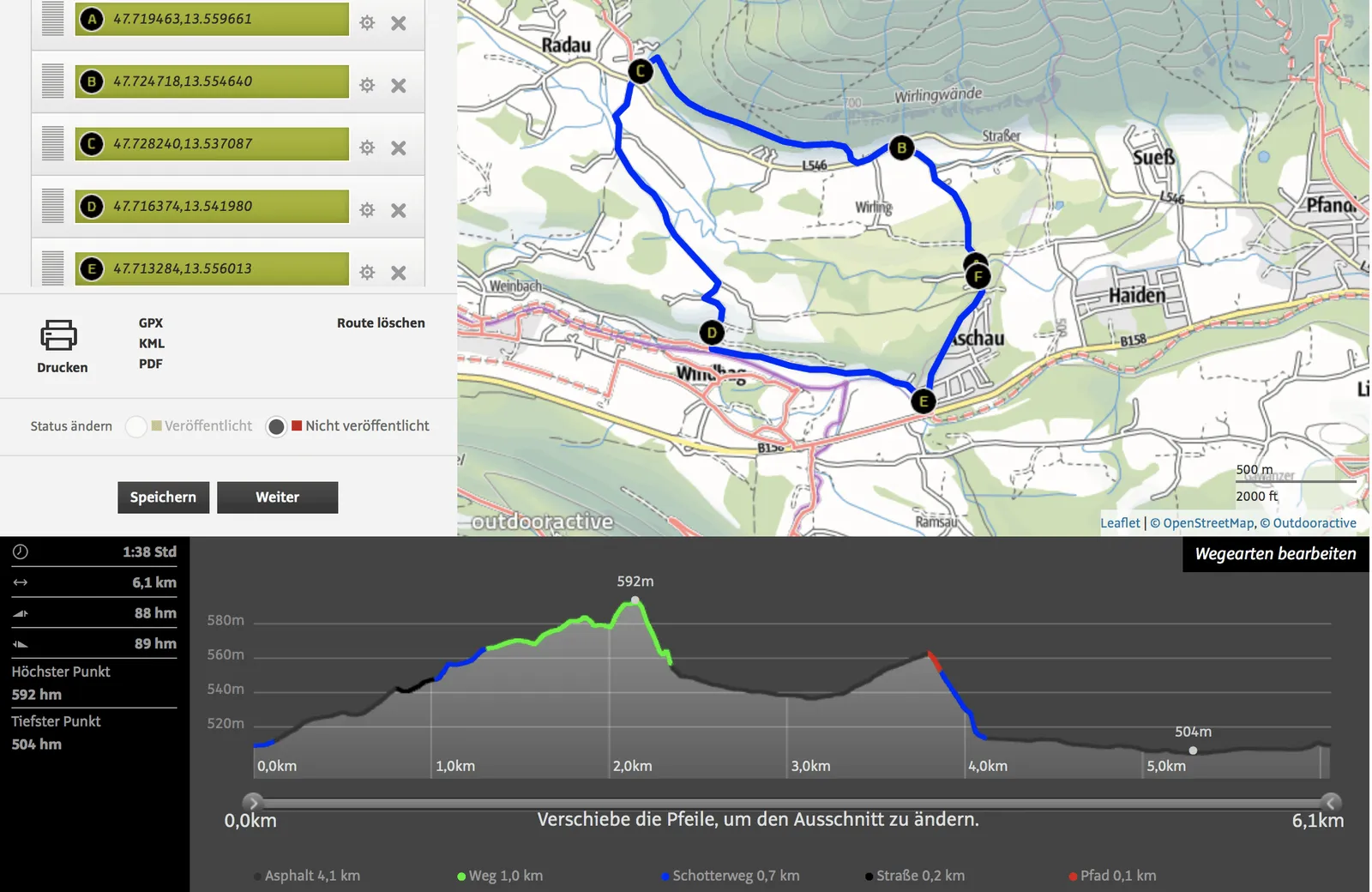 Golfplatzrunde - Bad Ischl - Tourdaten
