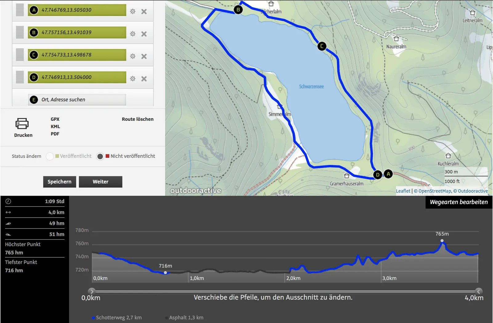 Schwarzensee Tourdaten