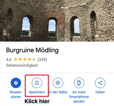 Urlaubsplanung mit Google Maps