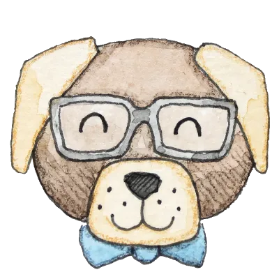 Hund mit Brille